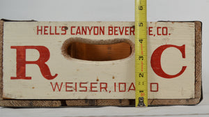Vintage Royal Crown RC Cola Hell's Canyon Beverage CO Idaho Wood Shipping Crate