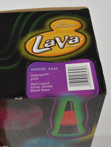 Vtg Original Lava Brand Motion Lamp Wizard Red Silver Model 6423 32 Oz