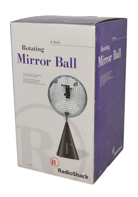 Vtg 8” Radio Shack Disco Rotating Mirror Ball Motorized 420-3061 NEW RARE