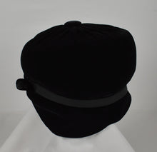 1960's OLEG CASSINI Black Velvet Mod Hat Vintage