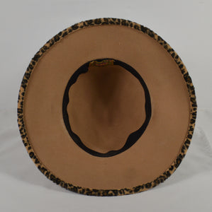 Scala Vintage Leopard Print Wool Fur Tassels Hat