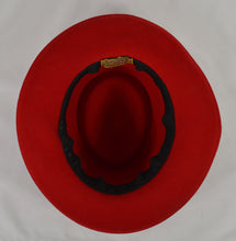 Scala Vintage Wool Red Cowboy Hat Leather Trim Concho Western