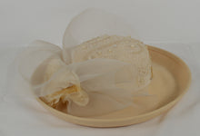 Sonni San Francisco Cream Wool Hat w/ Pearls & Rhinestones Vintage