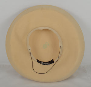 Sonni San Francisco Cream Wool Hat w/ Pearls & Rhinestones Vintage