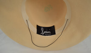 Sonni San Francisco Cream Wool Hat w/ Pearls & Rhinestones Vintage