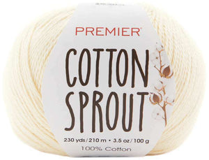 Premier Yarns Cotton Sprout Yarn Color 1149-26 Cream 3 Skeins Brand New in plastic, 3 Skeins, 230 Yards Each, 100% Cotton. Color: 1149-26 Cream. 