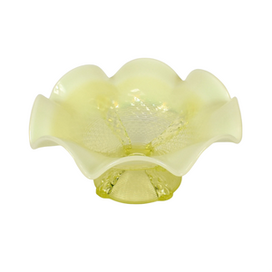 EAPG Northwood Glass Alaska Compote Vaseline Opalescent Uranium C1897
