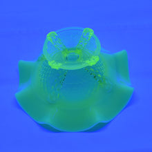 EAPG Northwood Glass Alaska Compote Vaseline Opalescent Uranium C1897