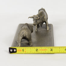 Wall Street Bull & Bear Pewter Sculpture