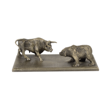 Wall Street Bull & Bear Pewter Sculpture