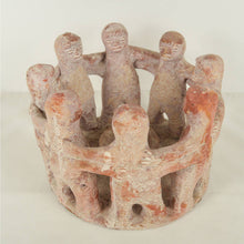 Vtg. Circle of Friends Candle Holder Terracotta / Clay 8 Dancers