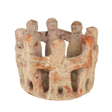 Vtg. Circle of Friends Candle Holder Terracotta / Clay 8 Dancers