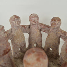 Vtg. Circle of Friends Candle Holder Terracotta / Clay 8 Dancers