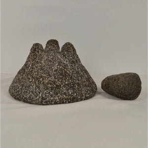 Vintage Large Molcajete Lava Stone  8 x 4.5 Mortar & Pestle