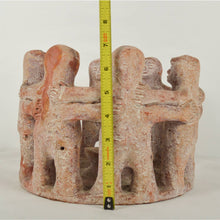 Vtg. Circle of Friends Candle Holder Terracotta / Clay 8 Dancers